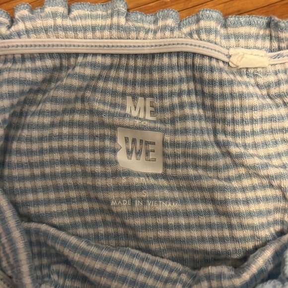 Small Pacsun Blue Stripe Off the Shoulder Short sleeve - Picture 3 of 3